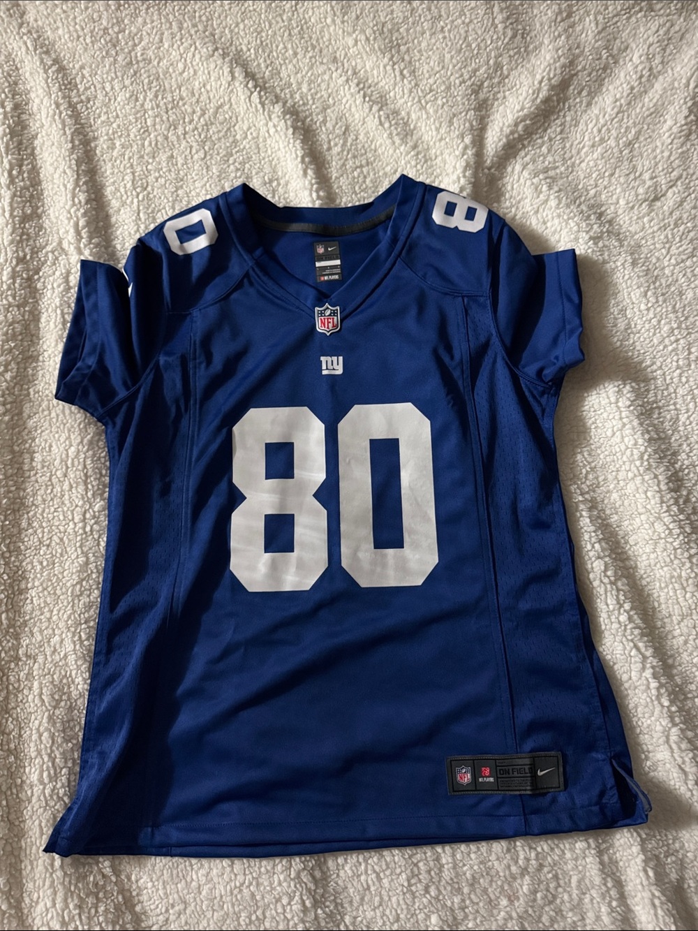 Nike womensRoyal Blue Football Jersey with White #80